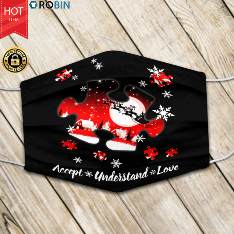 Accept Understand Love Christmas Face Mask With Pm2.5 Filter