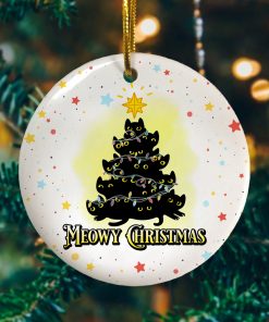 Meowy Christmas Black Cats Christmas Tree Decorative Christmas Ornament