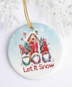 Let It Snow Cute Gnome Decorative Christmas Ornament