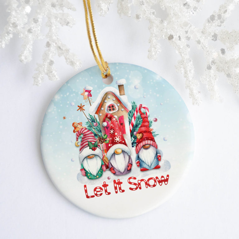 Let It Snow Cute Gnome Decorative Christmas Ornament