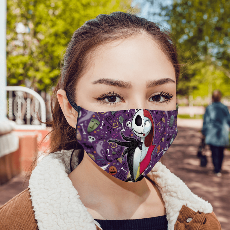Nightmare Before Christmas Jack Skellington and Sally Face Mask with PM2.5 Filter
