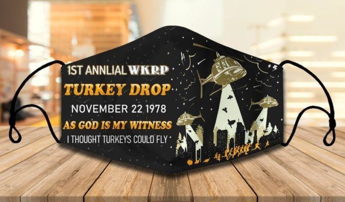 1st Annual Wkrp Turkey Drop Face Mask with PM2.5 Filter