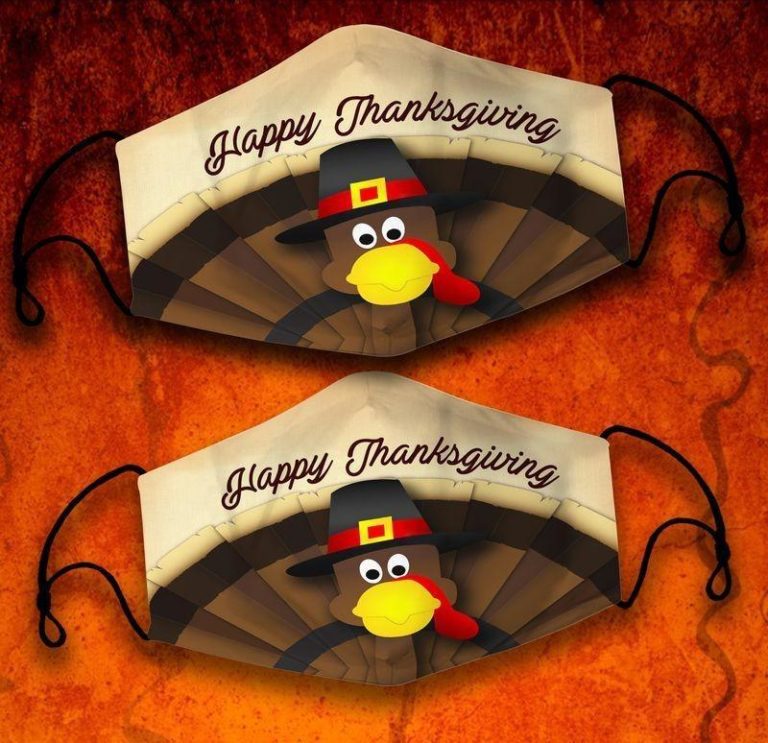 Turkey Happy Thanksgiving Day Face Mask with PM2.5 Filter