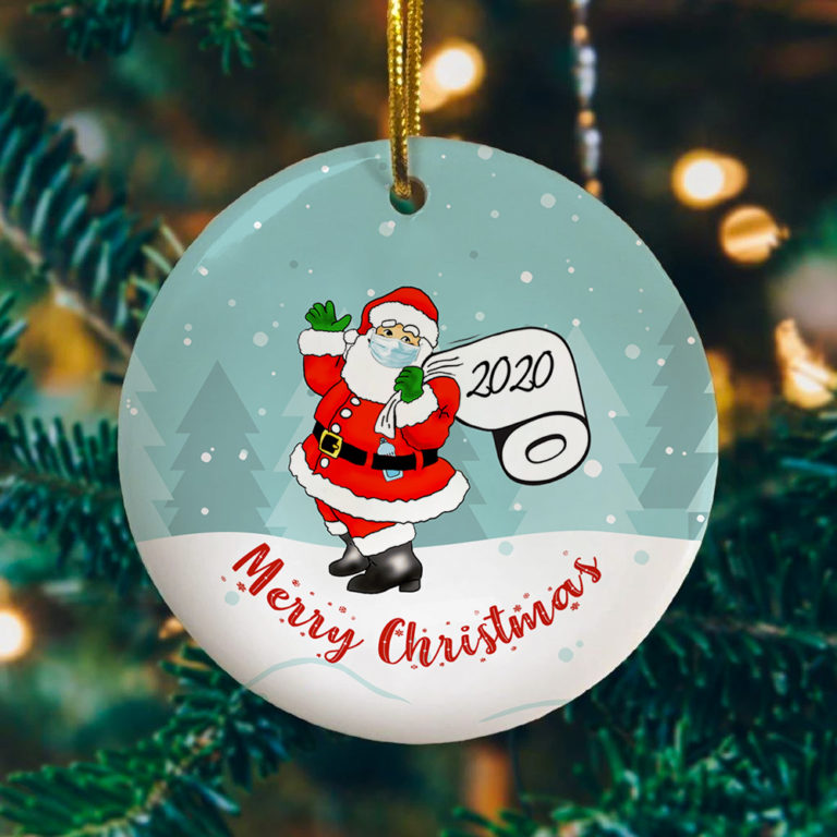 Santa Claus Wears Mask Toilet Paper Decorative Christmas Ornament