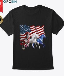 American Flag Horses T Shirt