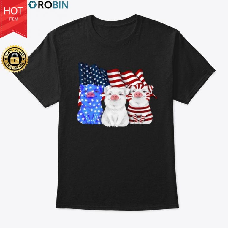 American Flag Pigs T Shirt