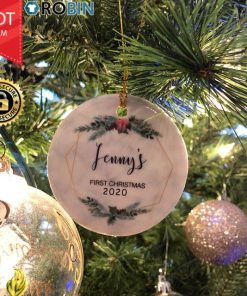 Personalized Name Baby’s First Christmas Ceramic Ornament Personalized Name Baby’s First Christmas Ceramic Ornament