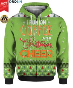 Running on Caffeine And Christmas Cheer 3D Ugly Christmas Sweater Hoodie Running on Caffeine And Christmas Cheer 3D Ugly Christmas Sweater Hoodie