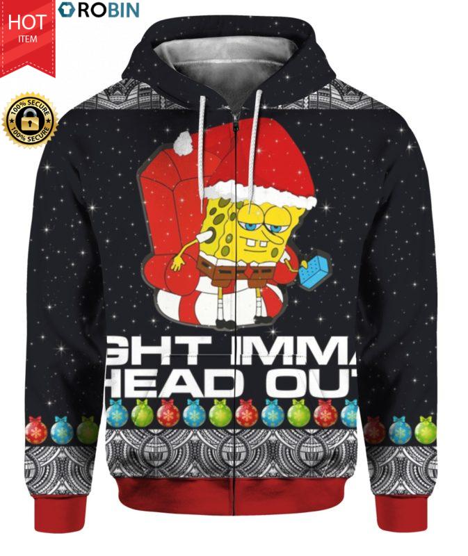 Meme Ight Imma Head Out 3D Ugly Christmas Sweater Hoodie