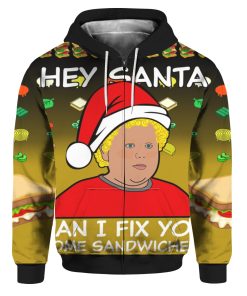 Thurman Merman Hey Santa Can I Fix You Some Sandwiches 3D Ugly Christmas Sweater Hoodie Thurman Merman Hey Santa Can I Fix You Some Sandwiches 3D Ugly Christmas Sweater Hoodie