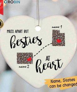Personalized Miles Apart But Close At Heart Ceramic Ornament Personalized Miles Apart But Close At Heart Ceramic Ornament