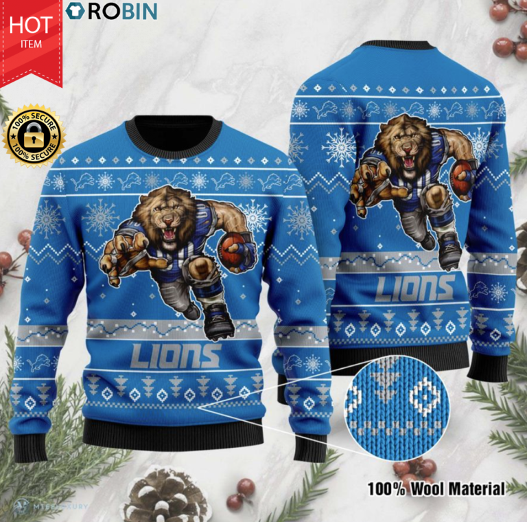 Detroit Lions ugly christmas sweater