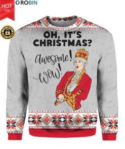 Hamilton King George Musical Oh Its Christmas Awesome Wow 3D Ugly Sweater Hoodie