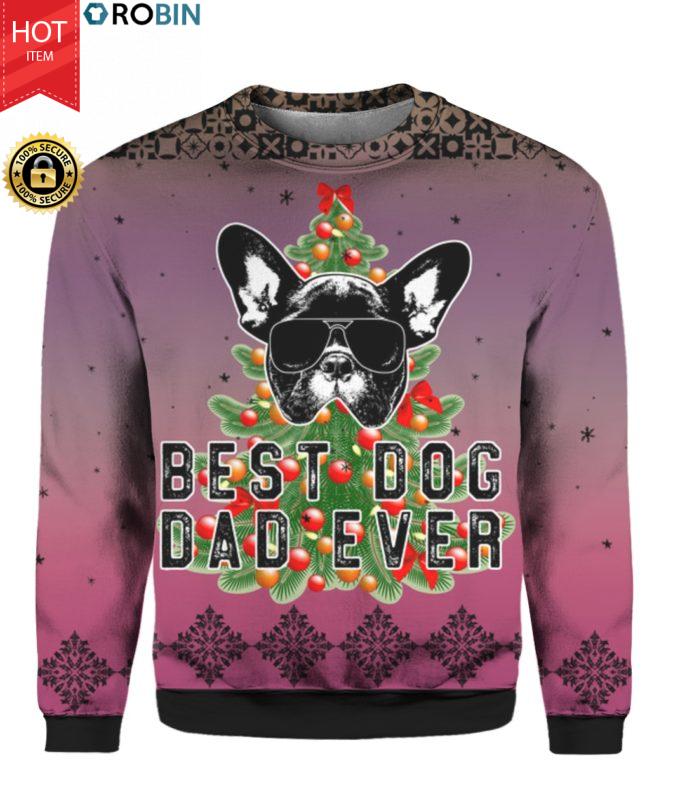 Best Dog Dad Ever 3D Ugly Christmas Sweater Hoodie