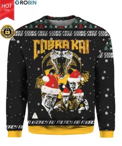 Cobra Kai Strike First Strike Fast No Mercy 3D Ugly Christmas Sweater Hoodie