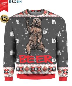 Bear Beer 3D Ugly Christmas Sweater Hoodie
