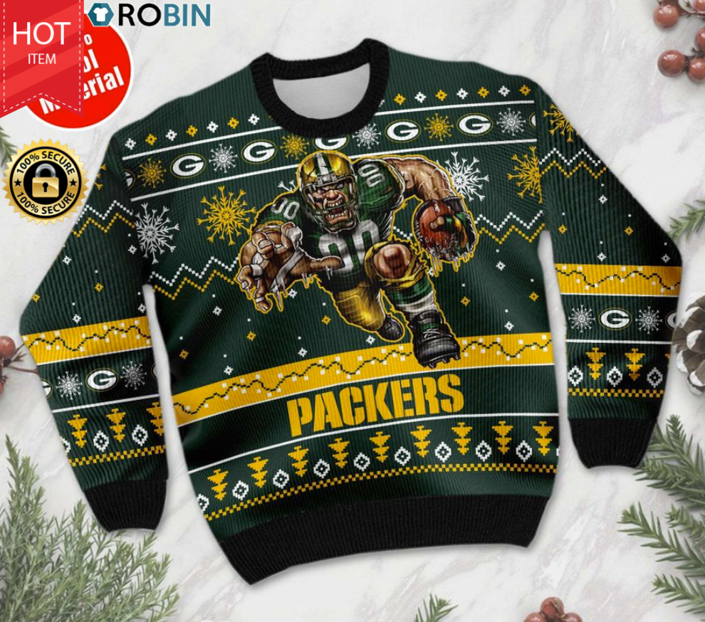 Green Bay Packers Ugly Christmas Sweater Robinplacefabrics
