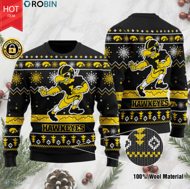 Iowa Hawkeyes football ugly christmas sweater