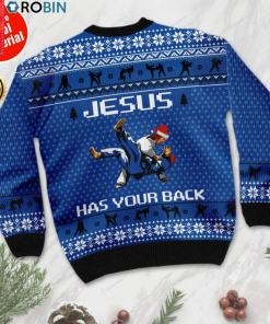 Jesus has your back Judo ugly christmas sweater