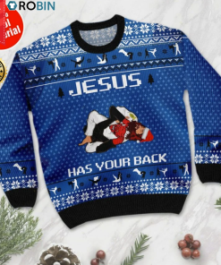 Jesus has your back ugly christmas sweater