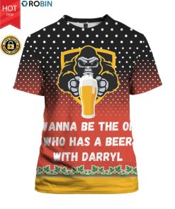 Bigfoot I Wanna Be The One Who Has A Beer With Darryl 3D Ugly Christmas Sweater Hoodie