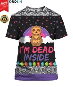 Sloth I’m Dead Inside 3D Ugly Christmas Sweater Hoodie