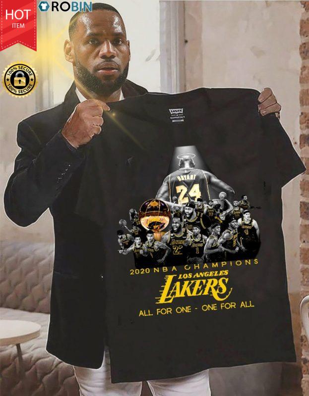 Kobe Bryant 2020 Nba Champions Los Angeles Lakers All For One One For All T Shirt