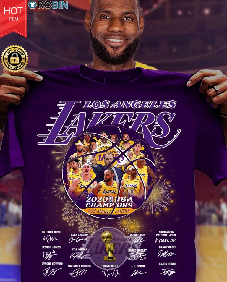 Los Angeles Lakers 2020 Nba Champions Signature T Shirt - RobinPlaceFabrics