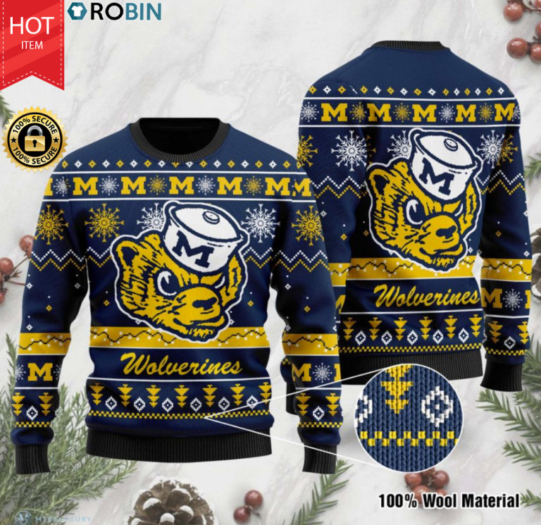 Michigan Wolverines football ugly christmas sweater