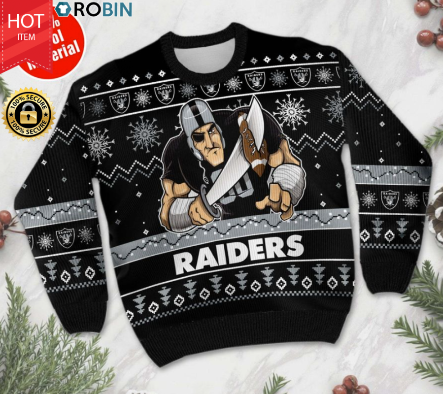 Oakland Raiders ugly christmas sweater - RobinPlaceFabrics