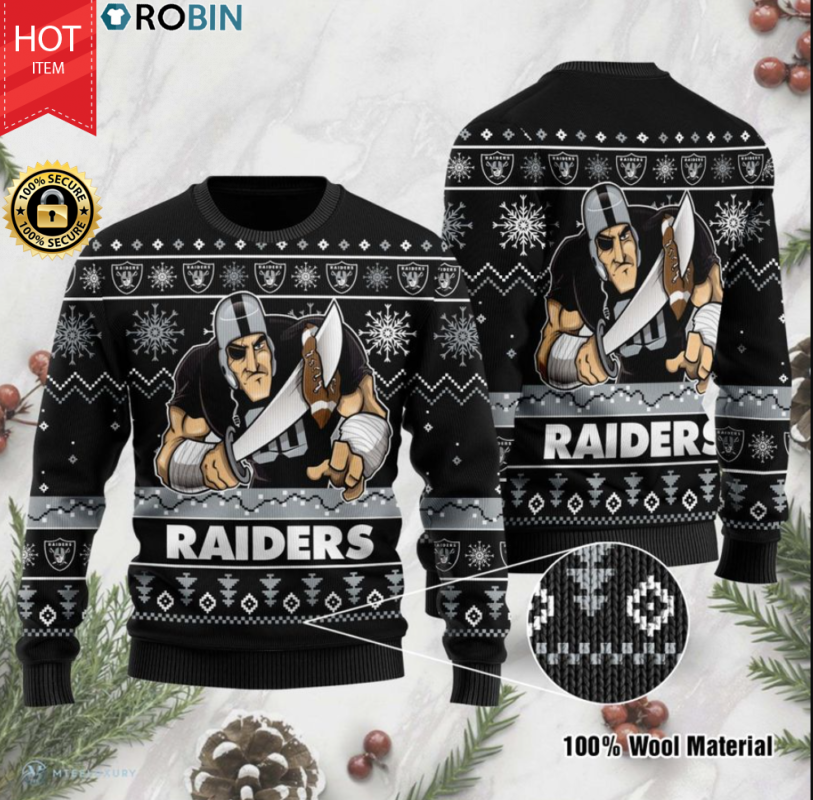 Oakland Raiders ugly christmas sweater - RobinPlaceFabrics