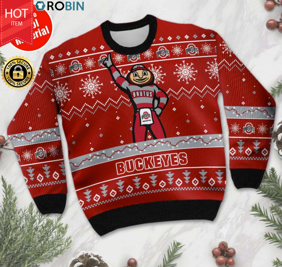 Ohio State Buckeyes Football Ugly Christmas Sweater Robinplacefabrics Ohio State Ugly Christmas Sweater