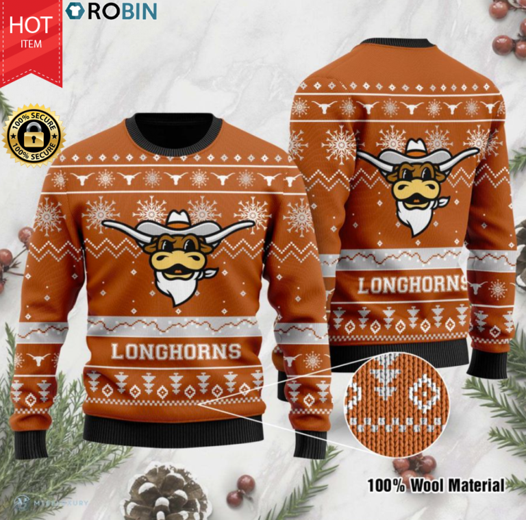 Texas Longhorns football ugly christmas sweater