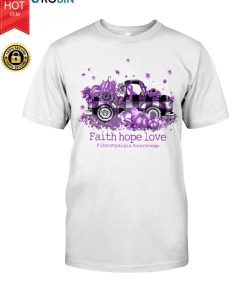 Truck Pumpkin Faith Hope Love Fibromyalgia Awareness T Shirt