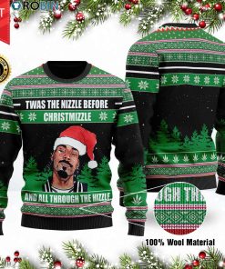 Snoop Dogg Twas The Nizzle Before Christmizzle And All Through The Hizzle Christmas Wool Ugly Sweater Snoop Dogg Twas The Nizzle Before Christmizzle And All Through The Hizzle Christmas Wool Ugly Sweater
