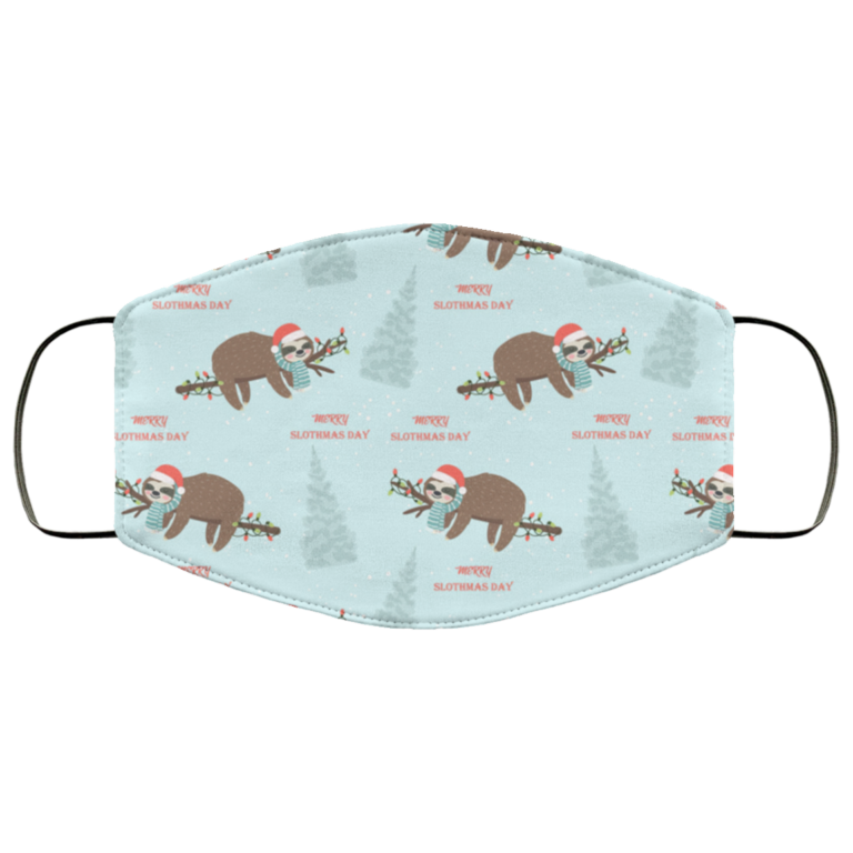 Sloth In Christmas Theme Face Mask With Pm2.5 Filter