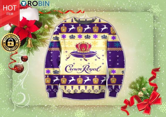Crown Royal All Over Print Christmas Wool Ugly Sweater