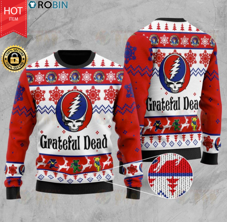 Grateful Dead Wood Ugly Christmas Sweater