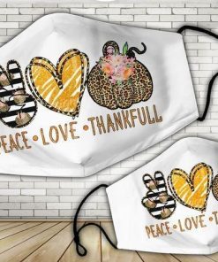 Peace Love Thankfull Face Mask with PM2.5 Filter Peace Love Thankfull Face Mask with PM2.5 Filter