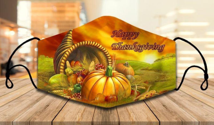 Happy Thanksgiving Day Face Mask with PM2.5 Filter