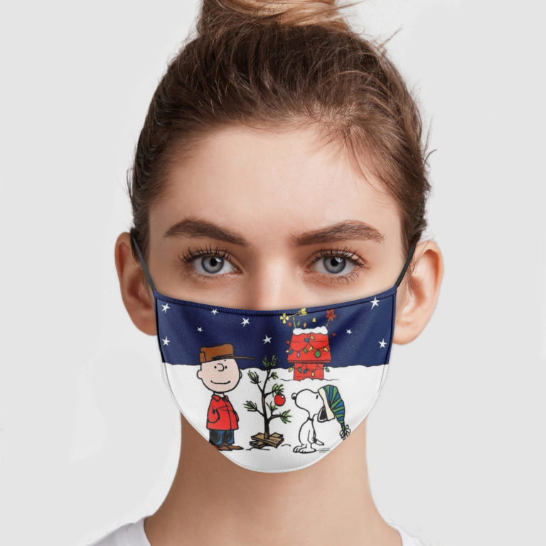 Snoopy And Charlie Brown Christmas Cloth Face Mask with PM2.5 Filter