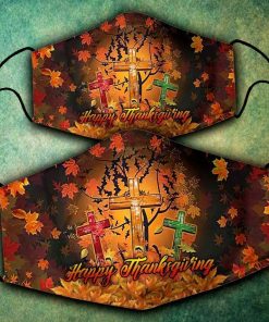 Jesus Cross Happy Thanksgiving Day Face Mask with PM2.5 Filter