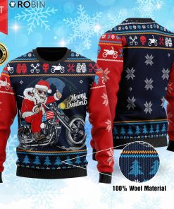 Biker Merry Christmas Wool Ugly Sweater
