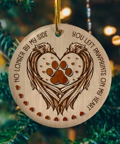 No Longer By My Side You Left Pawprints In My Heart Decorative Christmas Ornament No Longer By My Side You Left Pawprints In My Heart Decorative Christmas Ornament