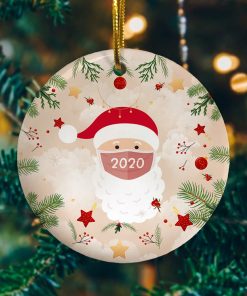 Santa Wearing A Face Mask Decorative Christmas Ornament Santa Wearing A Face Mask Decorative Christmas Ornament