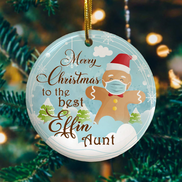 Merry Christmas To The Best Effin Aunt Gingerbread Decorative Christmas Ornament