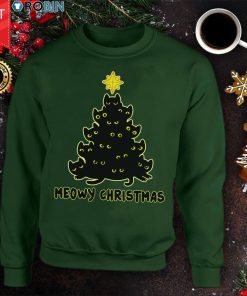 meowy christmas tree sweater