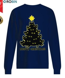 Black Cat Meowy Christmas Tree Sweater