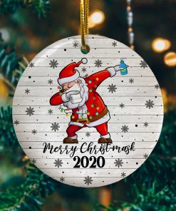 Santa Dabbing Wearing Mask Quarantine Decorative Christmas Ornament