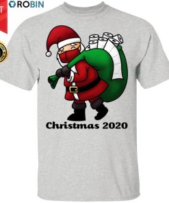 Santa With Face And Toilet Paper Funny Christmas 2020 Shirt